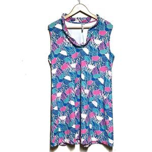 NWOT Lulu B Lulu B Open Cut Dress Ruffle Jelly Fish Print Sz 1X